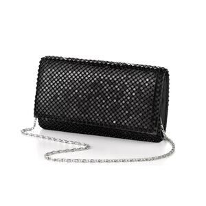 Gunne Sax Jessica McClintock V31000 Black Metal Mesh Crossbody Clutch Y2K